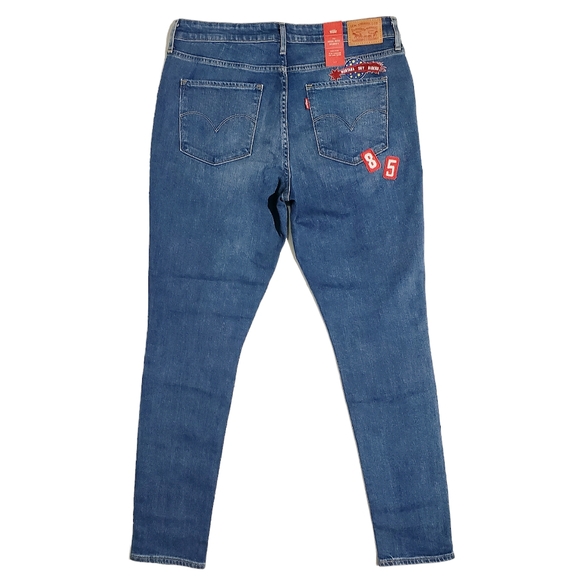 Levis 721 High Rise Skinny Womens Jeans 32x30 Pac Heights Patch Work NWT - Picture 9 of 12